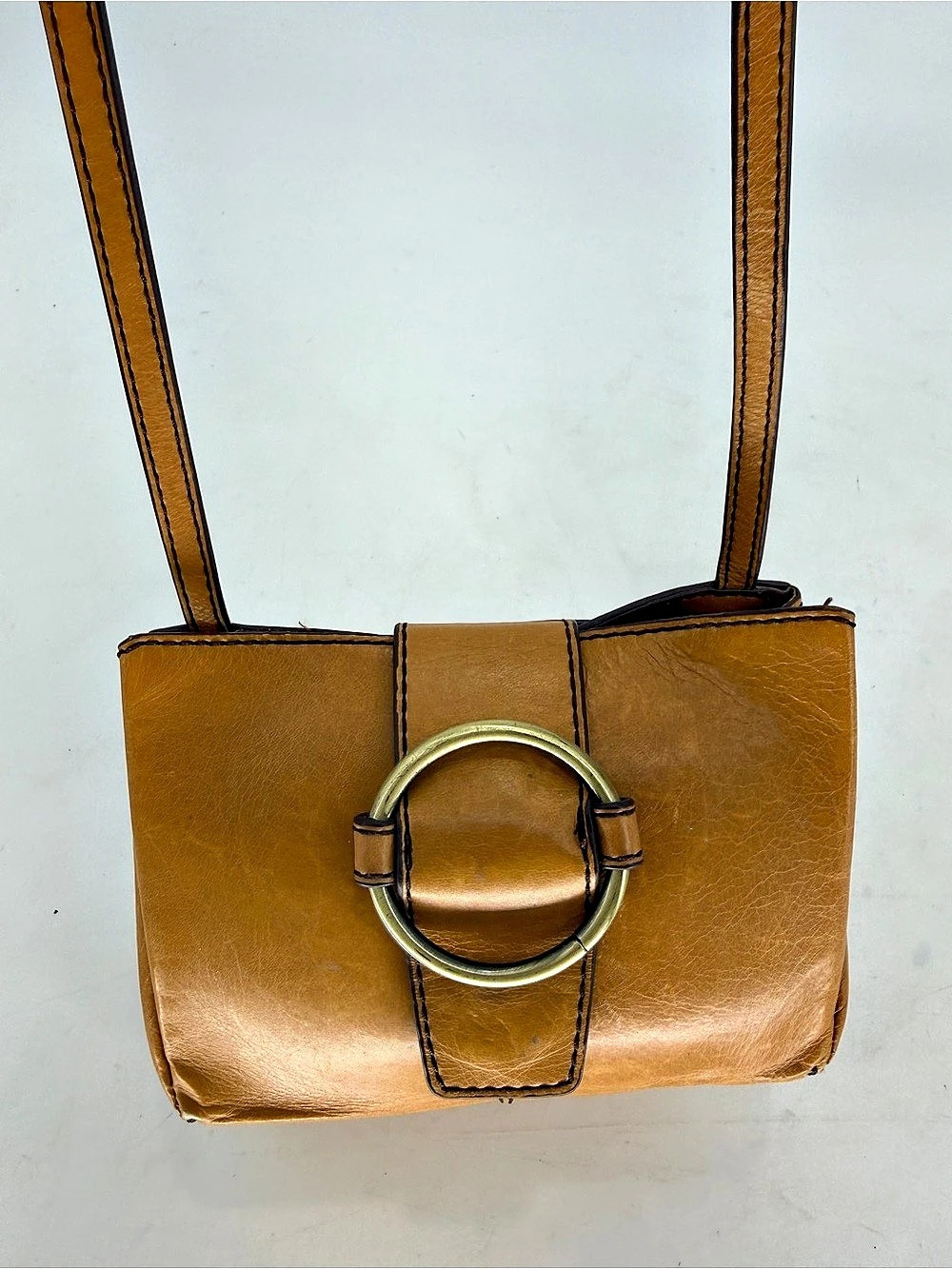 HOBO International Ellen Tan Leather Small Crossbody Bag